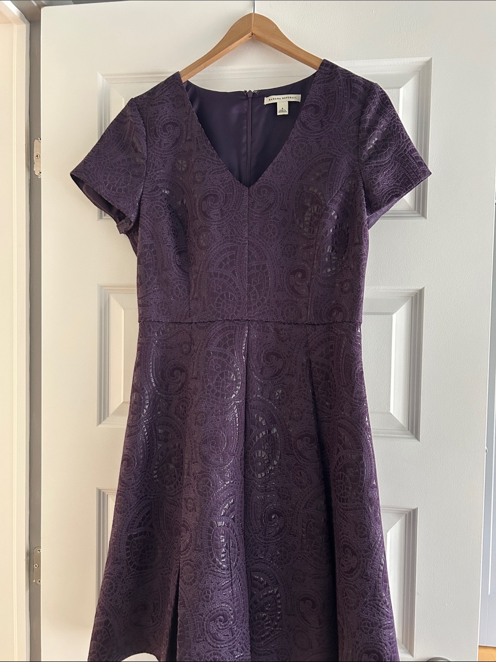 Banana Republic Purple Lace Fit & Flare Dress